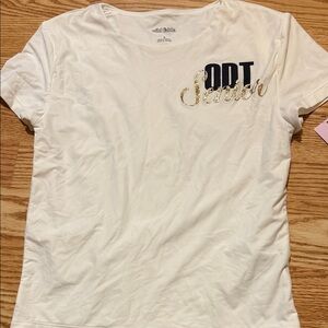 NWT Wild Fable White Graphic Tee with Black and Gold Accents